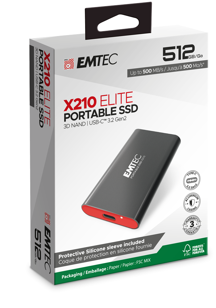 EMTEC EXT SSD X210 512G /USB-C